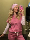 Headband cuadros rosas