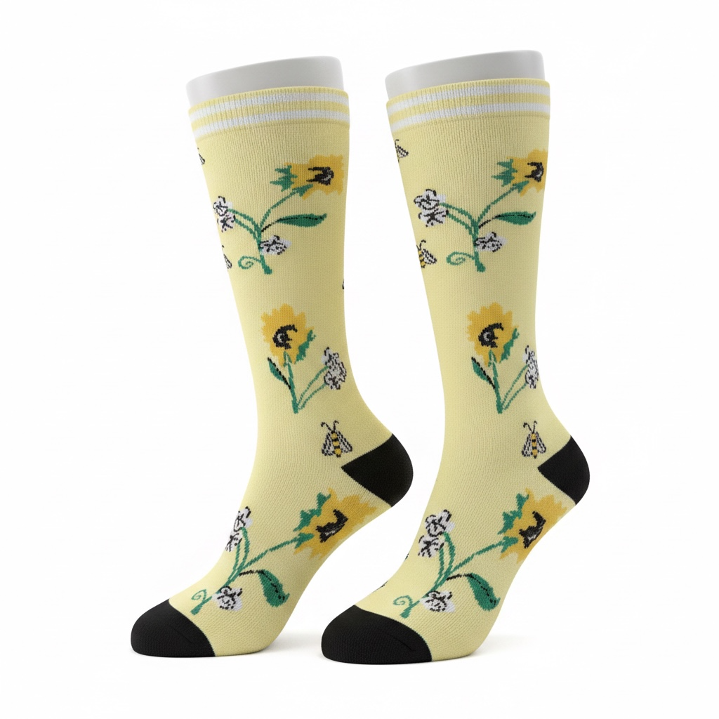 Medias de compresión - amarillas con abejas 🐝