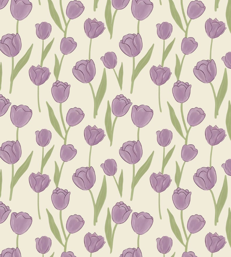 Bandana tulipanes lila
