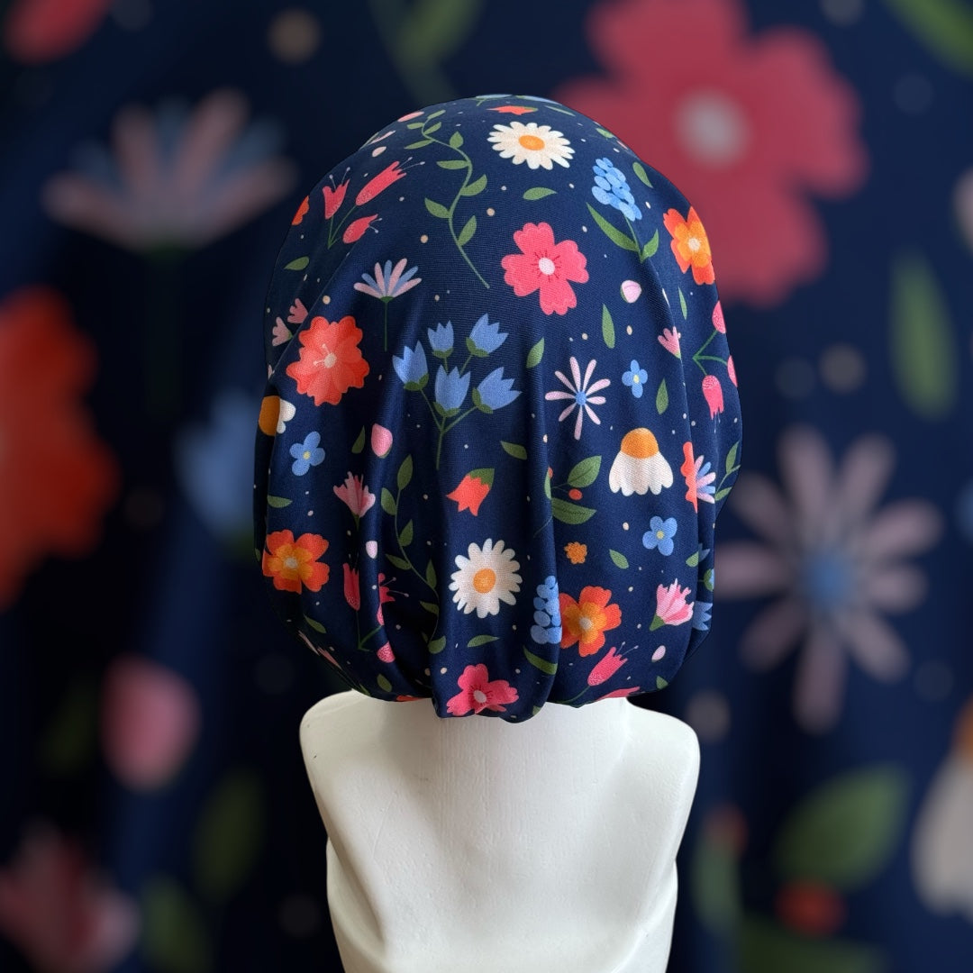 Bandana Floral - fondo azul