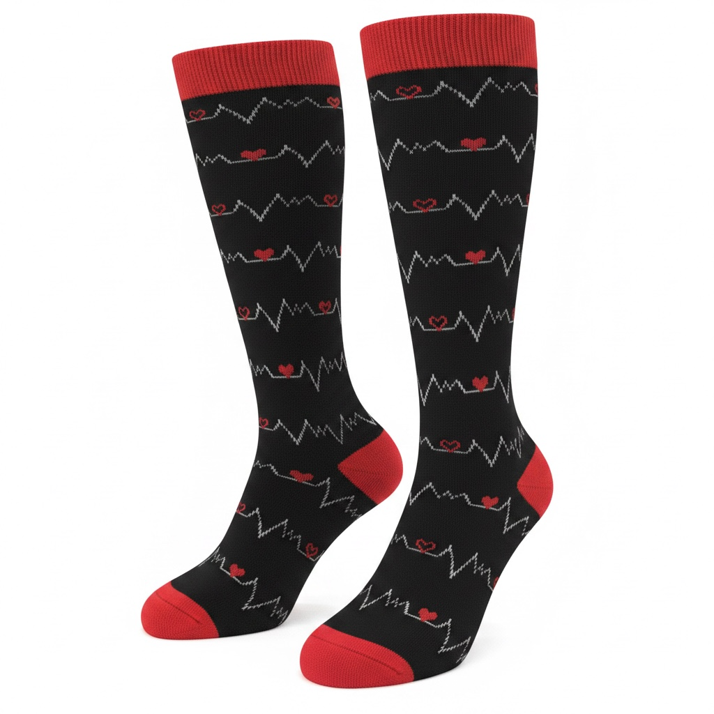 Medias de compresión - EKG rojo ❤️