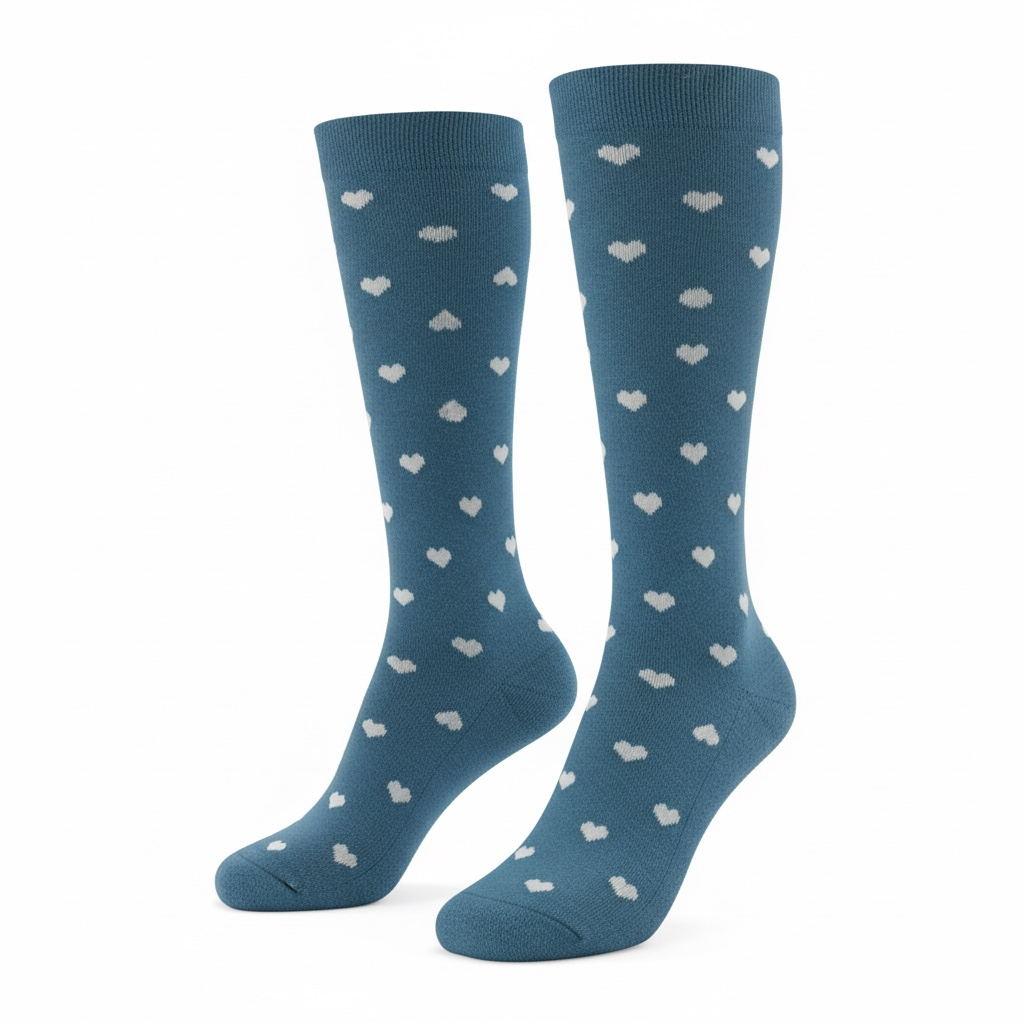 Medias de compresión - corazones azul marino 💙