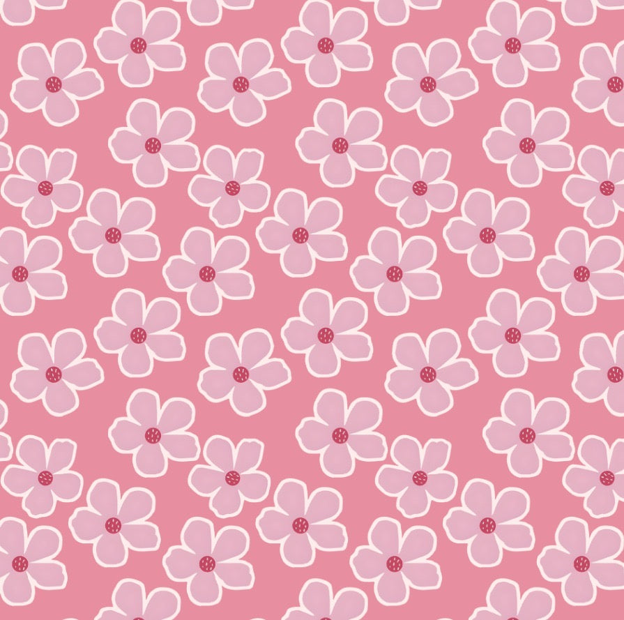 Bandana flores rosa pastel