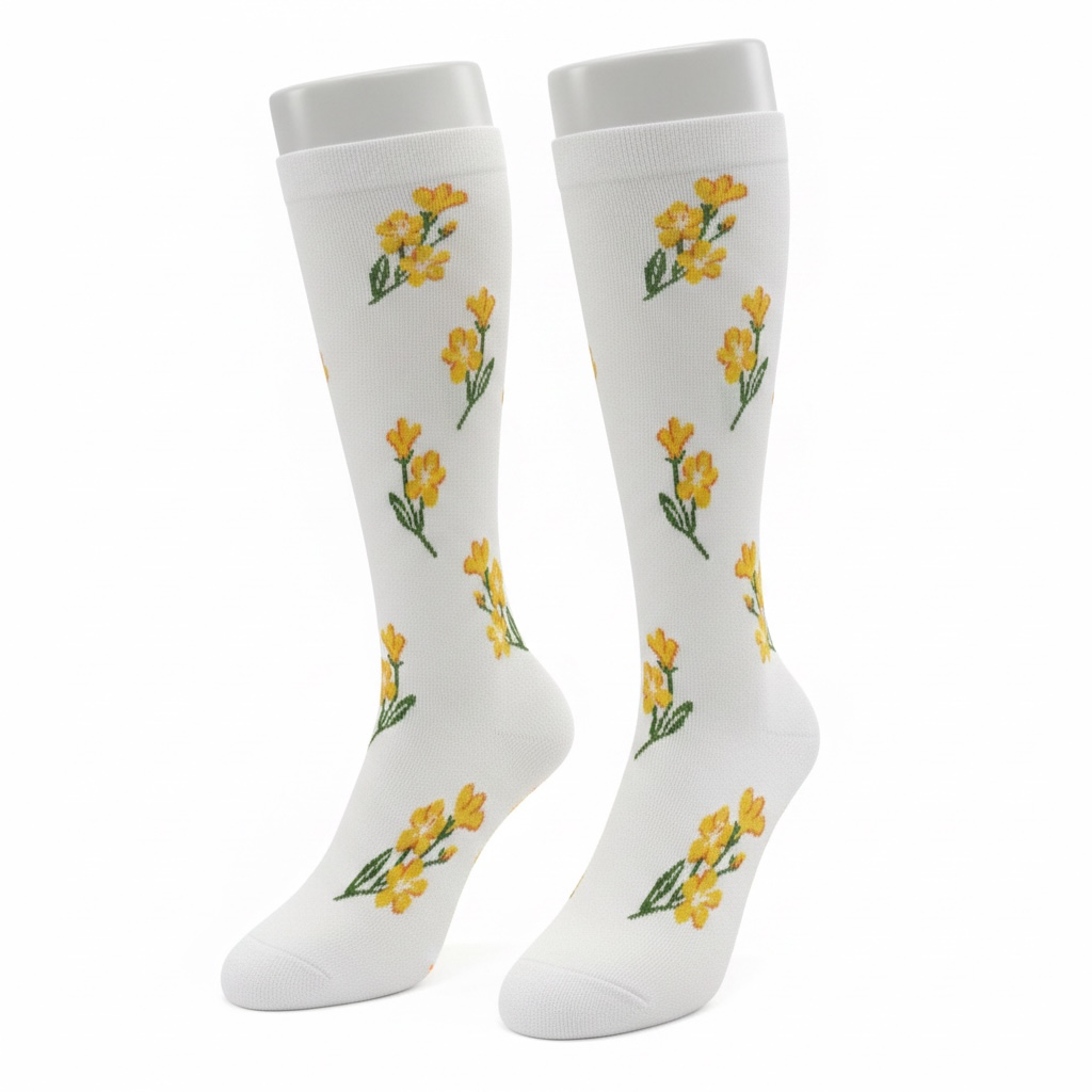 Medias de compresión - flores amarillas 🌼