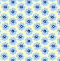 Bandana flor azul fondo amarillo