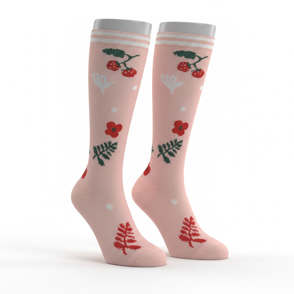 Medias de compresión - fresas 🍓 y flores 🌺