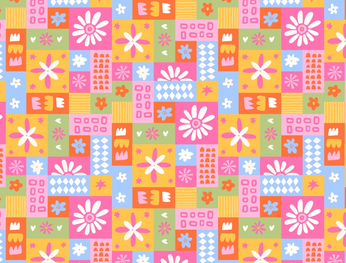Bandana Flores a cuadros
