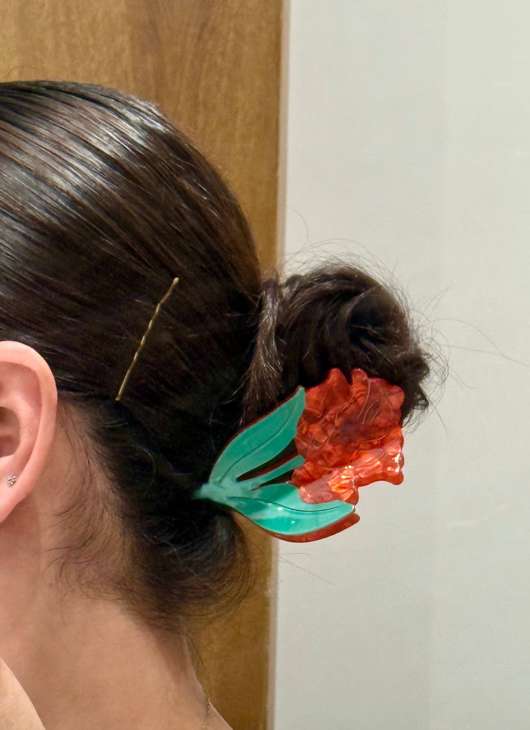 Pinza para cabello - rosa 🌹