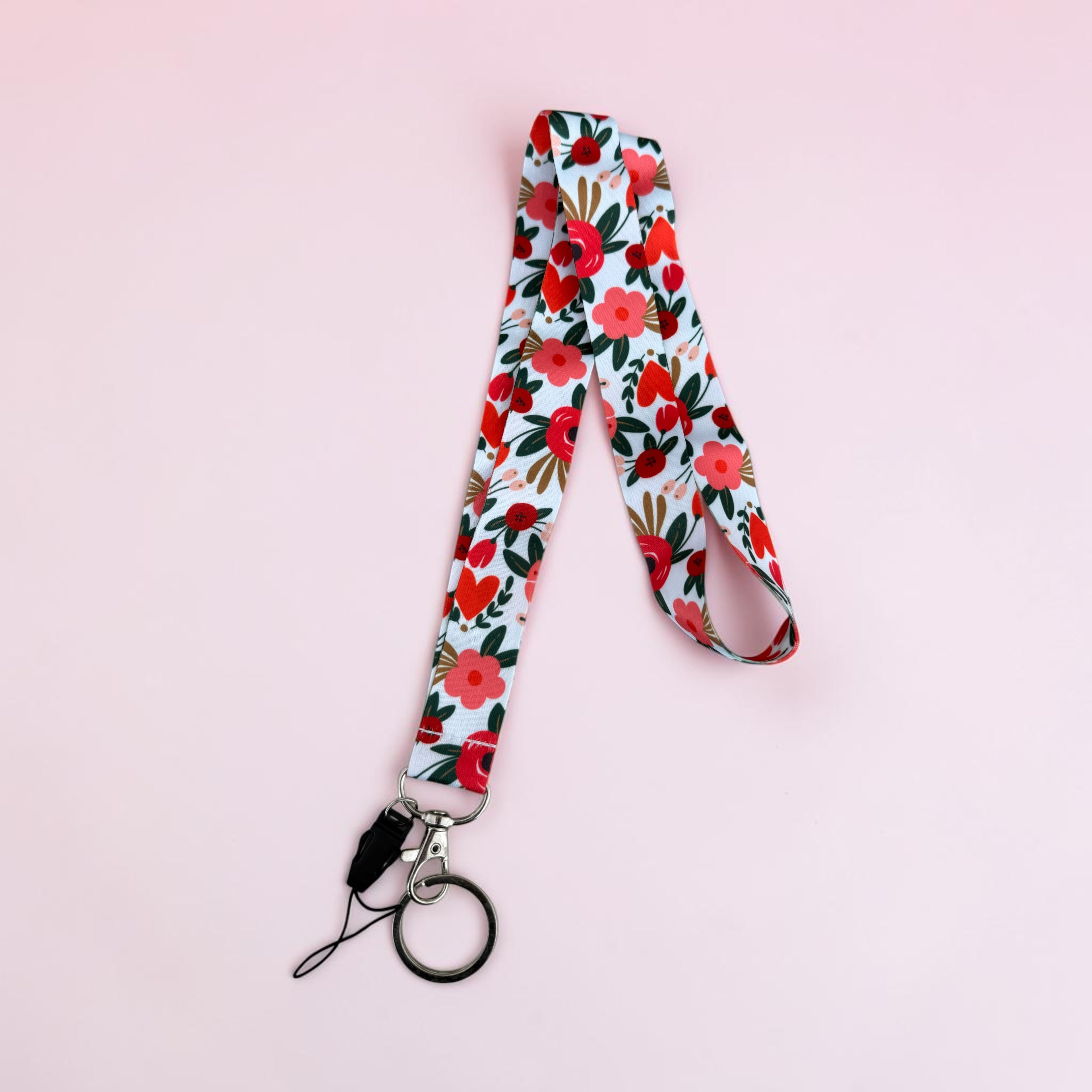Lanyard flores rojas 🌺