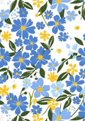 Bandana flores azules y amarillas