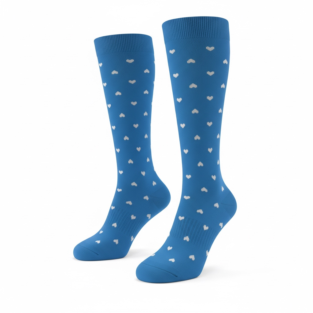 Medias de compresión - corazones azul marino 💙