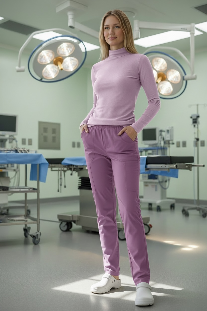 Blusa cuello alto, afelpada por dentro, para abajo del quirúrgico - UNITALLA