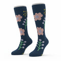 Medias de compresión -  azul marino  con flores 🌸
