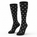Medias de compresión - negras  con corazones beige