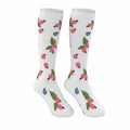 Medias de compresión- blancas con flores mini