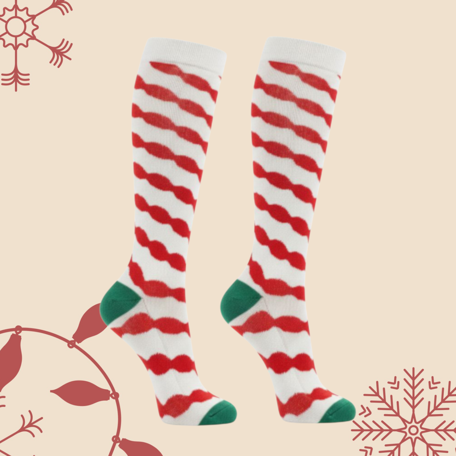 Medias de compresión navideñas