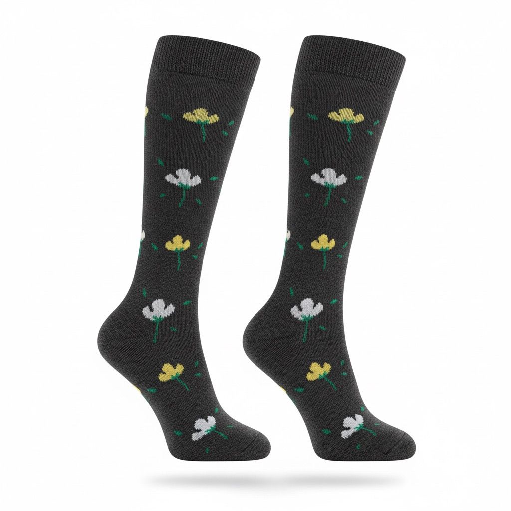 Medias de compresión- flor amarilla  🪷