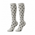 Medias de compresión - beige con corazones negros